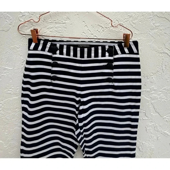 New Express Womens Low Rise Skinny Leg Ankle Fit Sailor Pants Stripes Sz 6R - Picture 5 of 14